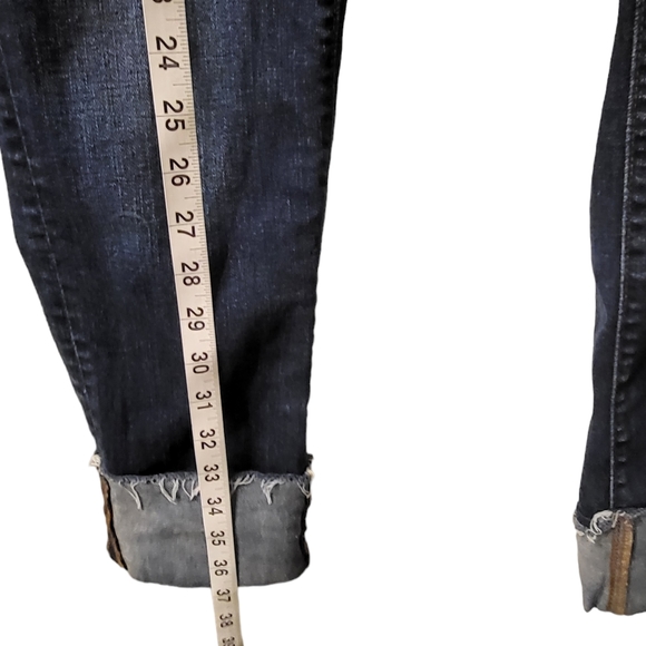 Loft Dark Wash Women's Blue Jeans Cuffed Size 4/27 - Picture 10 of 13